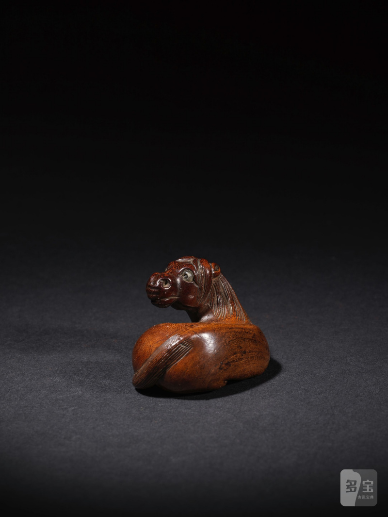 木彫根付 馬 無銘 19世紀前期 | NETSUKE EN BOIS REPRÉSENTANT UN CHEVAL COUCHÉ - 图7